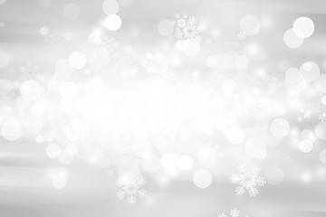white blur abstract background. bokeh christmas blurred beautiful shiny Christmas lights. Snow background.