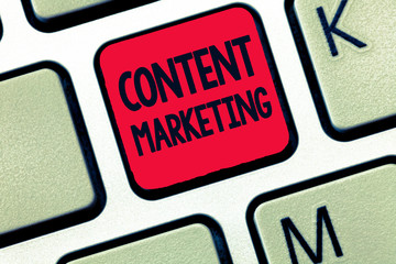 Conceptual hand writing showing Content Marketing. Business photo text Involves the creation and...