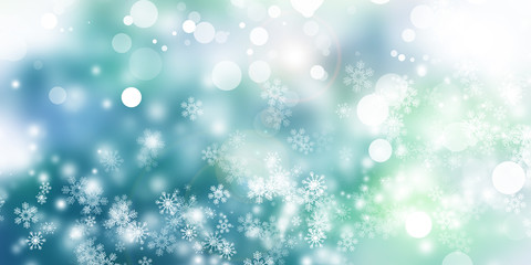 Green blur abstract background. bokeh christmas blurred beautiful shiny Christmas lights