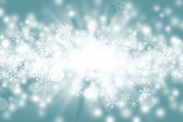 white bokeh blur background / Circle light on gree-blue background / abstract light background