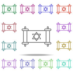 torah 08 icon. Elements of hannukah in multi color style icons. Simple icon for websites, web design, mobile app, info graphics