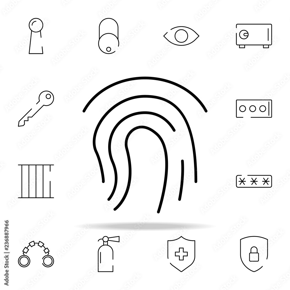Poster fingerprint icon. security icons universal set for web and mobile