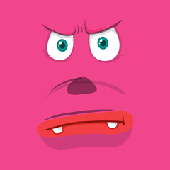 A pink monster face