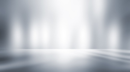 Soft gray empty perspective floor room studio gradient with backdrop spotlight used for background and display your product.