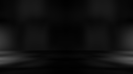 Dark black studio room with spotlight backdrop wallpaper, blank perspective for show or display your product montage or artwork. 