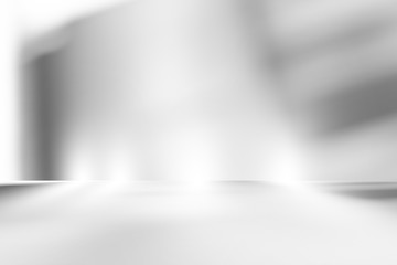 Soft gray empty perspective floor room studio gradient with backdrop spotlight used for background and display your product.