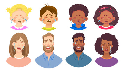 emotions of human face set