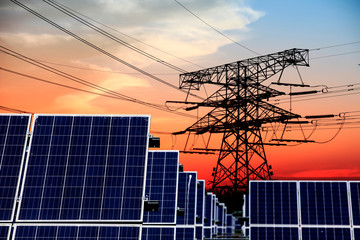 Pylon and photovoltaic panels