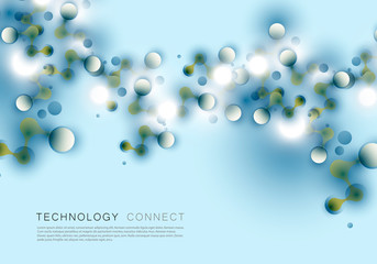 Abstract connection science and technology background with dots and lines