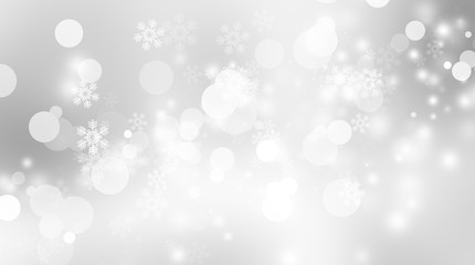 Obraz premium white blur abstract background. bokeh christmas blurred beautiful shiny Christmas lights. Snow background.