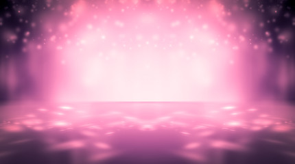 Naklejka premium Light pink studio room with backdrop spotlight background.