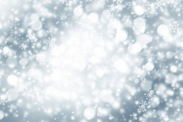 white blur abstract background. bokeh christmas blurred beautiful shiny Christmas lights. Snow background.