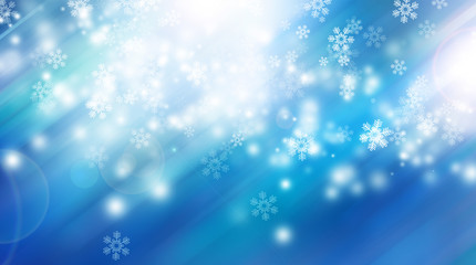 white circle on blue blur abstract background. bokeh Christmas blurred beautiful shiny Christmas lights