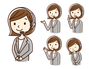 女性　オペレーター　セット
