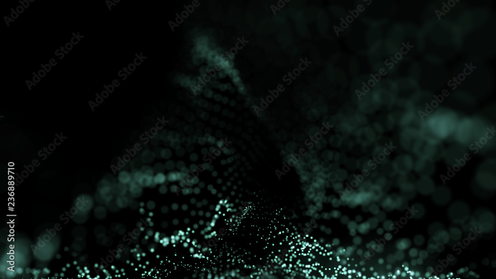 Poster big data visualization 3d. digital background. data threads plot. big data. abstract 3d big data vis