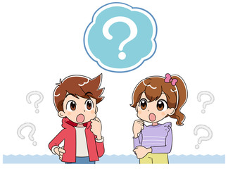 男の子と女の子 疑問 （アニメ・ゲーム風テイスト）