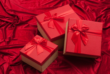 Red gift box for christmas or Valentines Day