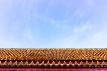 Roof top of Thai Marble Temple (Wat Benchamabophit Dusitvanaram) in Bangkok, Thailand