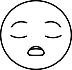 Funny cute emoticon outline