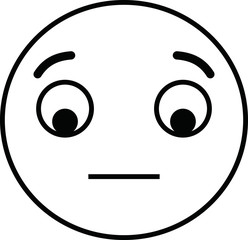 Funny cute emoticon outline