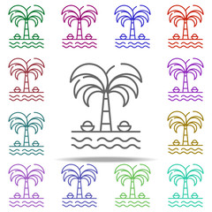 Fototapeta na wymiar Indian palm tree icon. Elements of India in multi color style icons. Simple icon for websites, web design, mobile app, info graphics