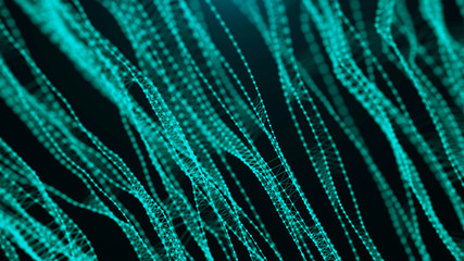 Big data visualization. Sound wave. 3d rendering. Data array visual concept. Equalizer for music