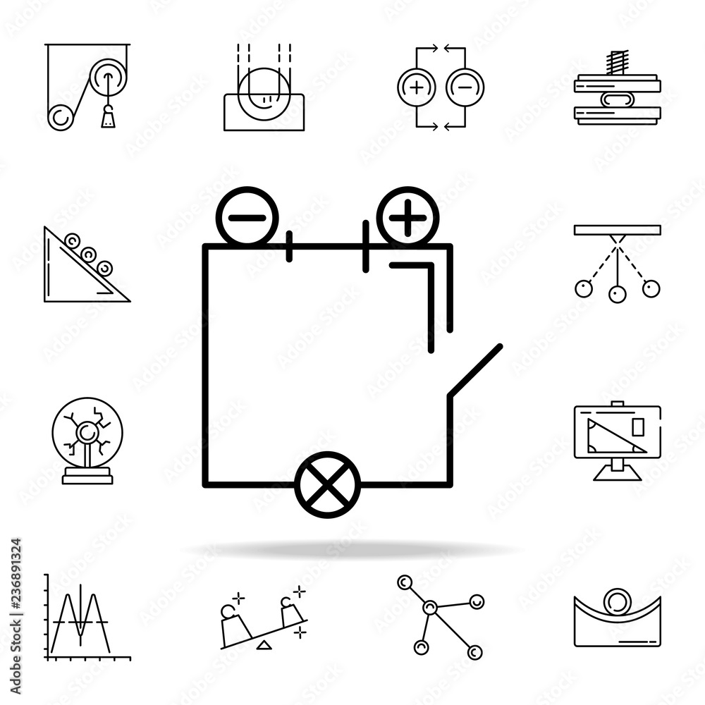Poster circuit icon. physics icons universal set for web and mobile