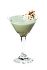 grasshopper cocktail over white