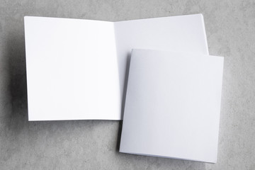 Blank portrait mock-up paper. brochure magazine isolated on gray, changeable background / white paper isolated on gray