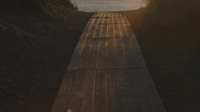 Wooden walkway to the beach