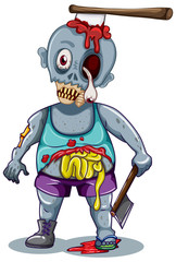 A zombie character on white background