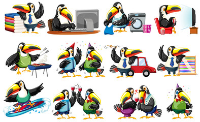 Set of toucan character © blueringmedia