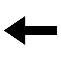 Symbol black arrow left on white background