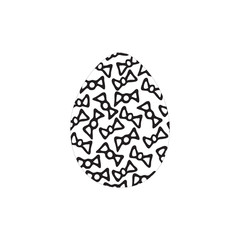 Hand drawn ink eggs for Easter greeting card, vintage design