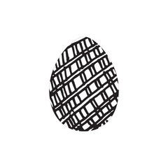 Hand drawn ink eggs for Easter greeting card, vintage design