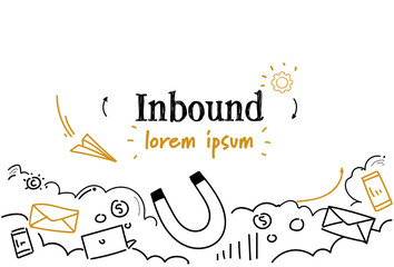 marketing magnet power of inbound concept sketch doodle horizontal isolated copy space