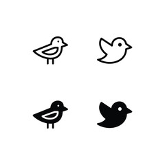 Bird Icon Logo Vector Symbol. Chick Icon