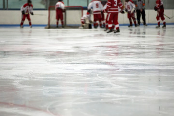 Ice surface duing hockey game