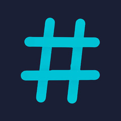 Hashtag social media icon vector