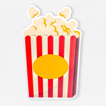 A bucket of popcorn icon illustration