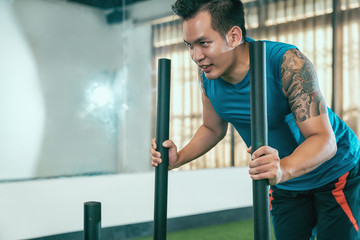 male learner ready to do push ups exercise