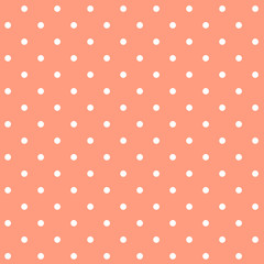 Pastel orange seamless polka dot pattern vector