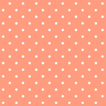 Pastel Orange Seamless Polka Dot Pattern Vector