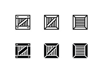 Crate Box Icon Logo Vector Symbol