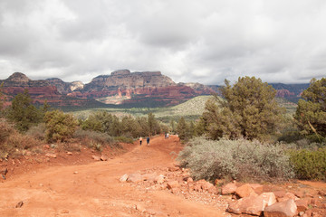 parking along road that leads to Devils Bridge trailhead.