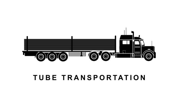 Detailed tube transporting truck illustration