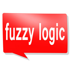 Fuzzy logic word on red speech bubble