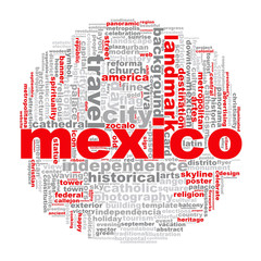 Fototapeta premium Mexico word cloud