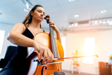 Woman playing cello