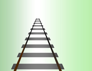 A railway road for train travel to go long distance on light background vector illustration